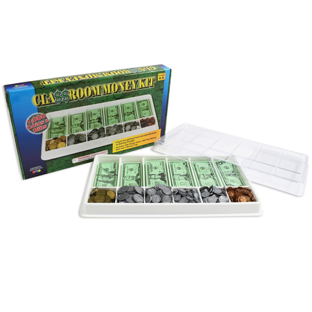 LEARNING ADVANTAGE Play Money Kit, 500 Bills, 500 Coins 7556